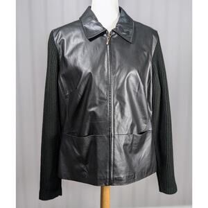 Ami Alexandre Mattiussi Black Leather Jacket